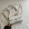 Bolso casual de un solo hombro para mujer, de lunares, moderno, nuevo modelo 2026, elegante, de gran capacidad, a la moda, retro, con cierre texturizado