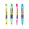 Novos Lápis de Cor Arco-Íris DIY Personalidade Criativa 20 Cores Caneta de Desenho Multifuncional Fofa Portátil Lápis de Cor para Graffiti de Estudante