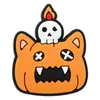 Decoraciones de zapatos de zueco de dibujos animados para Halloween, lindos dijes de zapato de goma blanda de gato negro y calabaza, accesorios decorativos DIY para zapatos de jardín en stock
