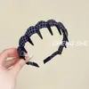 Faixa de Cabelo Xadrez Estilo Francês com Dentes, Antiderrapante, Design de Coroa Alta, Acessório de Cabelo de Luxo, Estiloso, Elegante e Chique