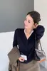 Ropa Zhengqite/25 Cardigan de Punto Falso de Dos Piezas de Lana Otoñal para Mujer, Top Elegante y Ajustado para Otoño