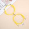 Nueva pulsera de pareja con carita sonriente atractiva con imán, un par de pulseras tejidas a mano para hombre y mujer, joyería al por mayor, exclusiva transfronteriza
