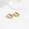 Brincos Casuais de Gancho Oval de Cobre Fivela de Orelha Brincos em Forma de U para Mulheres Acessórios para Brincos Pérola DIY Fabricação de Joias Brincos