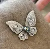 Estilo Tweed~Nuevo Estilo Otoño e Invierno Elegante Lazo Brillo Diamante Perla Broche Pin para Mujer Clásico Exquisito Moda Ramillete