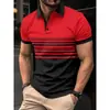 Moda Masculina Impresión 3D Manga Corta Solapa Verano Diario, Nueva Camisa Polo de Negocios Manga Corta Casual para Hombre