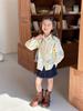 Camisa básica de primavera Elmo Beibei de color liso para niñas, estilo universitario, estilo coreano, informal, con solapa.