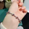 Pulsera Alexander cultivada en laboratorio incrustada con múltiples gemas plata de ley s925 incrustada con piedras que cambian de color
