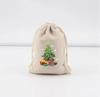 Bolsa de algodón con cordón navideño al por mayor, bolsa de embalaje de manzana, bolsa de regalo de dulces, bolsa de decoración navideña