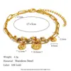 Estilo de Moda Ins Europeu e Americano Nicho Colorido Aço Inoxidável Banhado a Ouro 18K Pulseira Personalizada com Contas de Frutas para Mulheres