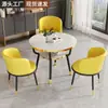 Mesa Pequena de Chá para Varanda, Conjunto de Mesa e Cadeiras para Recepção e Negociação de Escritório, Mesa de Café Pequena para Apartamento Pequeno Doméstico, Mesa de Jantar, Mesa Redonda Pequena de Lazer