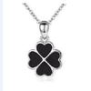 Collar Colgante Trébol de Cuatro Hojas Chiba Día de San Valentín Collar de Plata para Clavícula Colgante de Diamante de Gota de Pegamento Unilateral Regalo del Día del Estudiante