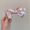 Pinza de Plátano con Lazo de Satén de Lunares Dulce para Niñas, Pinza Versátil Estilo Coreano para Recoger la Mitad del Cabello en la Parte Trasera de la Cabeza