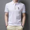 Camisa polo de comercio exterior para hombre, productos europeos, camiseta de manga corta de verano para hombre, cuello de solapa para mediana edad, informal, holgada, bordado, fábrica de hombres