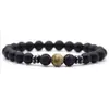 Venta caliente transfronteriza Europa y Estados Unidos 8mm piedra volcánica natural esmerilada ojo de tigre lapislázuli cuentas para hombres y mujeres pulsera de mano al por mayor