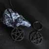 Design Europeu e Americano Personalizado Estrela de Cinco Pontas Geométrico Redondo Pingente Colar Chaveiro Montagem Pingente Roupas Acessórios Versáteis