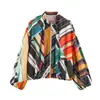 Jaqueta Bomber Listrada Estilo Europeu e Americano Transfronteiriça Z 2026 Nova Moda Gola Alta Manga Longa 7782343