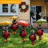 Juguetes de Paraguas de Insectos Lindos Transfronterizos de 5 Piezas, Decoraciones de Jardín Acrílicas, Adecuados para Decoración de Jardín, Césped, Macetas, Patio