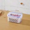 Recipiente de Armazenamento de Alimentos para Geladeira de Camada Dupla com Cesta Drenante