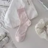 Meias Femininas Finas Youjiaxiu Primavera e Verão Feitas de Seda de Amora com Bordas Franzidas, Meias Slouch Respiráveis de Malha Estilo Ins