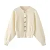 Chaqueta de punto de manga larga con decoración de botón grande simple estilo europeo y americano transfronterizo 2026 Nuevo 5536166 5536167