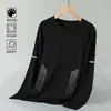 [Envío Rápido] Camiseta de Manga Larga para Hombre, Ropa Interior de Otoño para Hombre, Corte Holgado, Capa Base Elástica, Camiseta Estampada para Hombre
