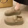 Zapatos Birkenstock súper calientes, completamente cerrados, suela gruesa, para usar en otoño, estilo completamente impresionante nuevo 2025, zapatos sencillos casuales para niños, slip-ons, color albaricoque
