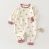 Macacão de bebê para primavera e outono, roupas para recém-nascidos de meninos e meninas, macacão de algodão puro estilo outono, pijama, conjunto de outono para bebê