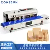 Máquina de Sellado Continuo Zonesun Bolsa de Papel Kraft con Papel de Aluminio Rueda de Tinta Impresión Tintada Máquina de Sellado