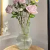 Jarrón de cristal en forma de cono, estilo ins nórdico, jarrón transparente grande y simple para bambú hidropónico, decoración de arreglo floral de escritorio y sala de estar