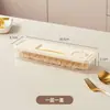 Caixa de Congelamento Rápido para Wonton e Dumpling de Cozinha Doméstica Caixa de Armazenamento para Conservação na Geladeira Caixa de Dumpling Empilhável Multicamadas Grau Alimentício