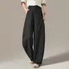 Pantalones de Lana Anchos Curvos para Mujer 2026 Otoño Nuevo Cintura Alta Sueltos Casuales Pantalones Plátano Casuales para Viajar Pantalones de Traje