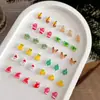 Mini Enfeites de Arte para Unhas de Natal Gelo Transparente Fofo Boneco de Neve Rena Sino Broca de Unha de Resina Enfeites Mistos Atacado