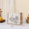 Bolsa de Patchwork de Lona, Bolsa de Yute para Niños Personalizada de Graffiti DIY, Bolsa de Regalo sin Estampar, Bolsa de Lona