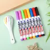 Net vermelho criativo flutuante caneta 12 cor apagável lavável quadro branco caneta estudante ensino escritório de água caneta marcador atacado