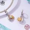 Colgante Sol y Luna Aifule Cuentas de Sol y Luna Plata de Ley S925 Broche de Apertura y Cierre DIY Accesorios de Joyería Venta al por Mayor Cuentas Sueltas