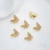 Pulsera DIY de Perlas con Abalorios Espaciadores de Zirconio de Colores Rellenos de Oro de 14 Quilates que Conservan el Color, Mariposa Abeja, Agujero Doble, Fila Doble, Agujero Triple, Fila Triple