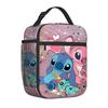 Bolsa de almuerzo portátil con puntada de punto de cruz para estudiantes de primaria y secundaria, bolsa para comida totalmente estampada, bolsa de hielo, bolsa de hielo para almuerzo