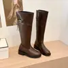 Botas de caña alta botas largas mujer tacón grueso Rad 2026 botas estilo nuevo Meizi botas largas otoño invierno marrón Occidental cremallera trasera