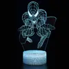 Luz de Noche de Spider-Man Visual Tridimensional Colorida Creativa Lámpara de Escritorio Lámpara de Mesita de Noche Adorno Regalo Transfronterizo