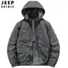 Chaqueta con capucha para trabajo transfronterizo para hombre con terciopelo grueso, otoño invierno, holgada, multibolsillos, ropa de invierno para papá de mediana edad