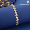 Pulseira Irregular de Cobre com Zircônia Incrustada em Forma de Coração de Luxo Leve de Alta Qualidade, Venda Quente Transfronteiriça, Joia de Mão Exquisita, Fashion e Versátil