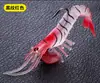 7.5cm7g multi-sección cabeza plomada camarón suave Luya señuelo traje de camarón multi-sección Señuelo Suave luminoso pesca de agua dulce y salada Luya señuelo