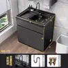 Acero Inoxidable Panal de Abeja Aluminio Gabinete para Lavadora Balcón Fregadero de Lavandería Lavabo Integrado para el Hogar con Tabla de Lavar Hecho a Medida