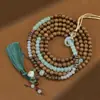 Nuevo Lanyard para Teléfono Móvil Colgante de Cuello Estilo Chino Sandalo Verde Bodhi Pata de Gato Cadena para Teléfono Móvil Anillo para Correr Loto de Mano