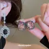Pendientes de Flor Cuadrada de Circonita con Aguja de Plata, Pendientes Elegantes y Lujosos de Estilo Palaciego con Artesanía de Nicho, Pendientes de Lujo Ligero de Gama Alta