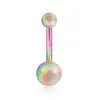 Piercing de umbigo europeu e americano fosco em aço inoxidável, argola de umbigo sexy, moda, dança do ventre, personalidade, joia de piercing multicolorida em estoque