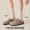 Meias femininas marrons para primavera e outono, meias 100% algodão puro de comprimento médio, marrom, novo estilo 2026, sem costura, adequadas para combinar com sapatos Birkenstock