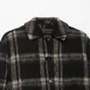 Chaqueta Casual de Cuadros para Mujer Otoño e Invierno Manga Larga Holgada Casual Estilo Europeo y Americano Solapa Casual Botonadura Simple