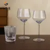 Nuevo Vidrio de Vino de Lujo Ligero de Alto Valor con Raya Vertical Copa de Vino Vidrio de Cristal Copa Alta de Cinco Puntas Copa de Whisky