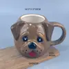 Taza de Café para Perro Pintada a Mano Creativa Taza de Cerámica Taza de Té Cabeza de Animal Taza de Regalo Taza de Cerámica con Cabeza de Perro 3D